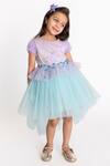Shop_A Little Fable_Purple Tulle, Polyester, Cotton Sequins Hand Embroidered Dress _Online_at_Aza_Fashions