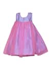 Shop_A Little Fable_Purple Taffeta, Net Embroidery 3d Summer Breeze Dress _at_Aza_Fashions