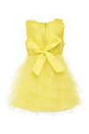 Shop_A Little Fable_Yellow Taffeta, Net Fabric Flowers Provence Cascade Layered Ruffle Dress _at_Aza_Fashions