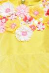 Buy_A Little Fable_Yellow Taffeta, Net Fabric Flowers Provence Cascade Layered Ruffle Dress _Online_at_Aza_Fashions