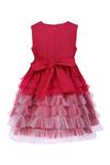 Shop_A Little Fable_Pink Cotton, Net Embroidery Shaded Cherry Fleur Dress _at_Aza_Fashions