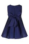 Shop_A Little Fable_Blue Taffeta Fabric Flowers Ruby 3d Embroidered Dress _at_Aza_Fashions