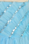 A Little Fable_Blue Net Sequins Tulip Ruffle And Embroidered Dress _Online_at_Aza_Fashions