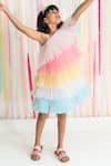 A Little Fable_Multi Color Tulle, Cotton Fresh Candy Layered Ruffle Dress _Online_at_Aza_Fashions
