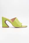Heel Your Sole_Green Plain Kiko Striped Piping Pattern Heels _Online_at_Aza_Fashions