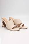 Shop_Heel Your Sole_Beige Plain Kiko Striped Strap Block Heels _at_Aza_Fashions