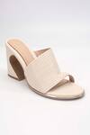 Buy_Heel Your Sole_Beige Plain Kiko Striped Strap Block Heels _Online_at_Aza_Fashions