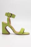 Buy_Heel Your Sole_Green Kitkat Leather Block Heels_Online_at_Aza_Fashions
