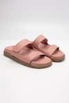 Buy_Heel Your Sole_Pink Plain Polly Double Strap Flat Sandals _at_Aza_Fashions