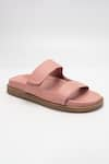 Shop_Heel Your Sole_Pink Plain Polly Double Strap Flat Sandals _at_Aza_Fashions