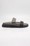 Buy_Heel Your Sole_Grey Plain Polly Double Strap Flats _Online_at_Aza_Fashions