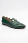 Shop_Heel Your Sole_Green Koi Buckle Embellished Loafers _at_Aza_Fashions