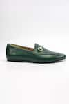 Heel Your Sole_Green Koi Buckle Embellished Loafers _Online_at_Aza_Fashions