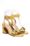 Shop_Heel Your Sole_Yellow Palais Floral Embellished Heels _at_Aza_Fashions