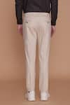 Shop_Lacquer Embassy_Beige Cotton Embroidery Leaves Laurel Trouser  _at_Aza_Fashions