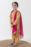 Tiber Taber_Yellow Cotton Printed Floral Swirl Kurta Salwar Set  _Online