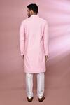 Shop_Arihant Rai Sinha_Pink Viscose, Cotton, Polyester Embroidery Geometric Thread Work Kurta Set_at_Aza_Fashions