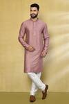 Buy_Arihant Rai Sinha_Purple Viscose, Cotton, Polyester Sequins Mughal Thread Embroidered Kurta Set_at_Aza_Fashions