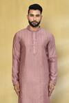 Arihant Rai Sinha_Purple Viscose, Cotton, Polyester Sequins Mughal Thread Embroidered Kurta Set_Online_at_Aza_Fashions