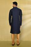 Shop_Arihant Rai Sinha_Blue Silk, Polyester, Cotton Embroidery Geometric Self Pattern Kurta Set_at_Aza_Fashions