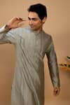 Shop_Agape_Green Cotton Silk Pintuck Pattern Kurta With Churidar 