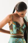 Til_Multi Color Cotton Satin Piping Florid Hand Painted Bralette _Online_at_Aza_Fashions