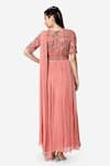 Shop_Bha sha_Pink Anarkali- Georgette Embroidered Floral Round Analiya Draped _at_Aza_Fashions