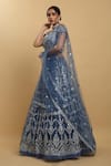 Aham-Vayam_Blue Net Embroidered Mirror Round Neck Rangrez Lehenga Set _at_Aza_Fashions