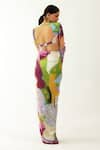 Shop_Tizzi_Multi Color Chiffon Satin Printed Abstract Beach Bum Sarong  _at_Aza_Fashions