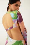 Shop_Tizzi_Multi Color Wonder Fabric Printed Abstract High Neck Halo Swimsuit  _at_Aza_Fashions