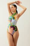 Buy_Tizzi_Multi Color Wonder Fabric Printed Abstract Ophelia Swimsuit With Belt  _at_Aza_Fashions