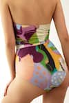 Shop_Tizzi_Multi Color Wonder Fabric Printed Abstract Ophelia Swimsuit With Belt  _at_Aza_Fashions