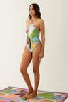 Tizzi_Multi Color Wonder Fabric Printed Abstract One Convergence Swimsuit  _Online_at_Aza_Fashions