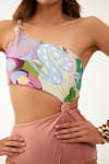 Buy_Tizzi_Multi Color Wonder Fabric Printed Abstract One Shoulder Lash Monokini  _Online_at_Aza_Fashions