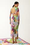 Shop_Tizzi_Multi Color Chiffon Satin Printed Abstract Vanessa Skirt  _at_Aza_Fashions