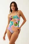 Tizzi_Multi Color Wonder Fabric Printed Abstract Sweetheart Plegm Monokini  _Online_at_Aza_Fashions