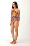 Buy_Tizzi_Multi Color Wonder Fabric Printed Palace Halter Neck Medal Swimsuit  _at_Aza_Fashions