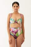 Tizzi_Multi Color Wonder Fabric Printed Abstract Voutia Bikini Set  _Online_at_Aza_Fashions