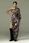 Buy_Tizzi_Multi Color Chiffon Satin Print Artemis One Shoulder Maxi Dress  _at_Aza_Fashions