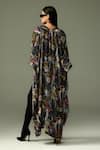 Shop_Tizzi_Multi Color Textured Crepe Print Celeste Art Atelio Long Kaftan  _at_Aza_Fashions