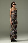 Buy_Tizzi_Multi Color Textured Crepe Print Moonchild Square Diamenti Jumpsuit  _at_Aza_Fashions