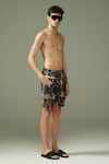 Buy_Tizzi_Multi Color Textured Crepe Print Lunar Child Dromos Shorts  _at_Aza_Fashions