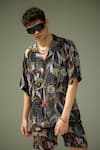 Tizzi_Multi Color Textured Crepe Print Solar Child Art Dromos Boxy Shirt  _Online_at_Aza_Fashions