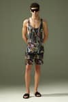 Buy_Tizzi_Multi Color Grain Crepe Print Galaxy Art Fanel Racerback Vest  _at_Aza_Fashions