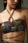 Tizzi_Multi Color Grain Crepe Print Celeste Mandala Art Sydo Bandeau Top  _Online_at_Aza_Fashions