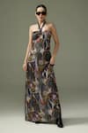 Buy_Tizzi_Multi Color Chiffon Satin Print Ambrosia Halter Kerasi Maxi Dress  _at_Aza_Fashions