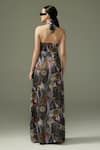 Shop_Tizzi_Multi Color Chiffon Satin Print Ambrosia Halter Kerasi Maxi Dress  _at_Aza_Fashions