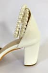 Ciel_White Pearl Embellished Strap Block Heels _Online_at_Aza_Fashions