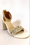 Shop_Ciel_White Crystals Zircon Embellished Heels _at_Aza_Fashions