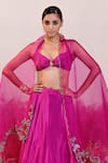 Baise Gaba_Magenta Lehenga And Blouse Crepe Solid Halter Mallika Set  _Online_at_Aza_Fashions